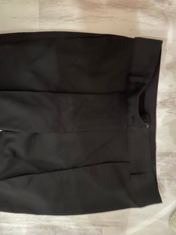 Siyah Kadın Kumaş Pantolon Midi Boy - Görsel 2