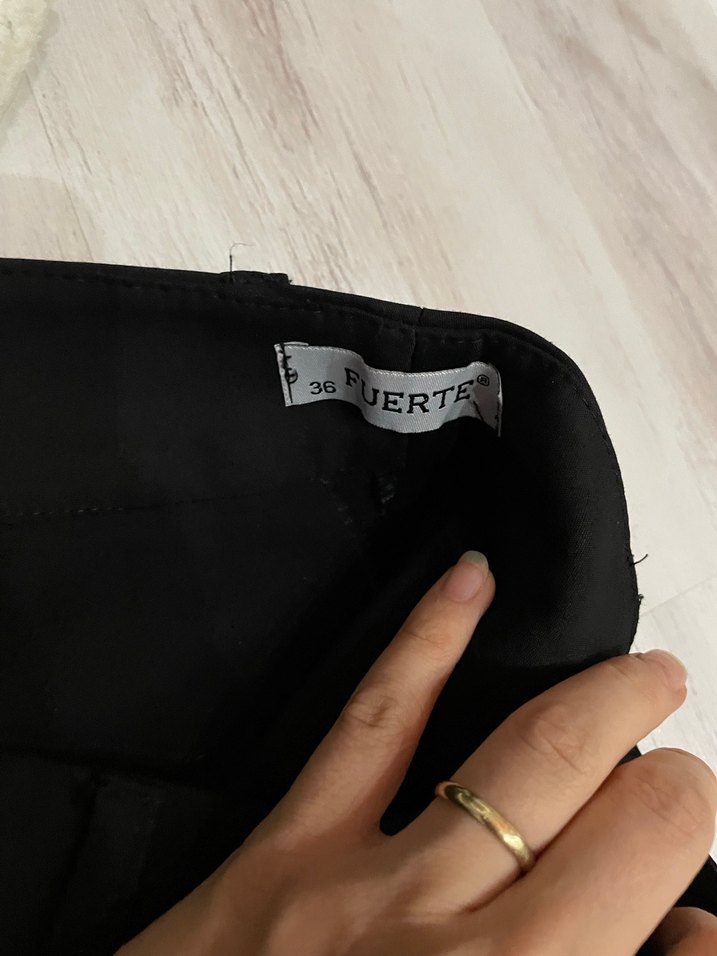 Siyah Kadın Kumaş Pantolon Midi Boy - Görsel 3