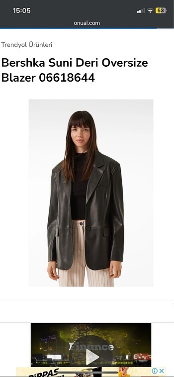 Bershka Suni Deri Oversize Blazer