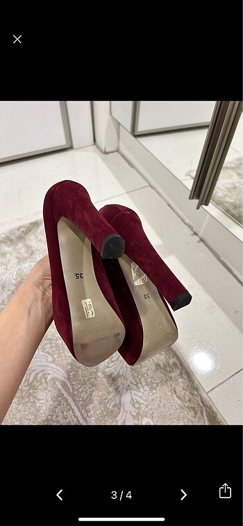 35,5 Beden Bordo Platform Topuklu