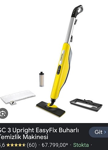 Karcher sc3 ipright easyfix buharlı elektrikli dikey mop 