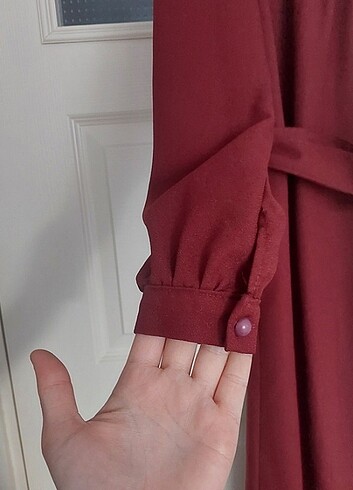 38 Beden Bordo uzun elbise