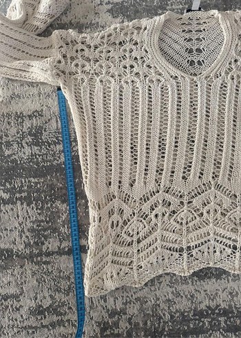 V Yaka Bohem Örgü Kadın Kazak - Görsel 4