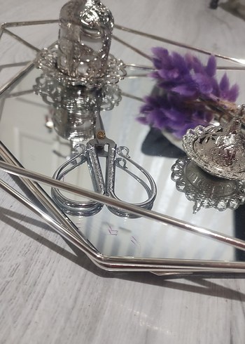 Nişan tepsisi bohem Çiçek Desenli Mor Gri Tepsi - Görsel 10