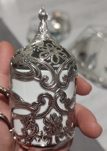 Nişan tepsisi bohem Çiçek Desenli Mor Gri Tepsi - Görsel 12