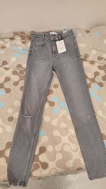 Zara Trousers 36/S Gri Kot Pantolon