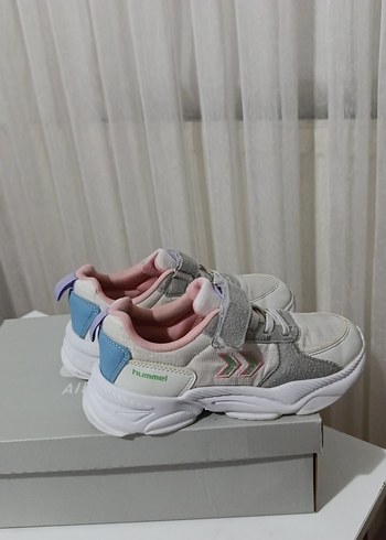 Kız Çocuk Gri Beyaz Sneaker Velcro Bağcıklı