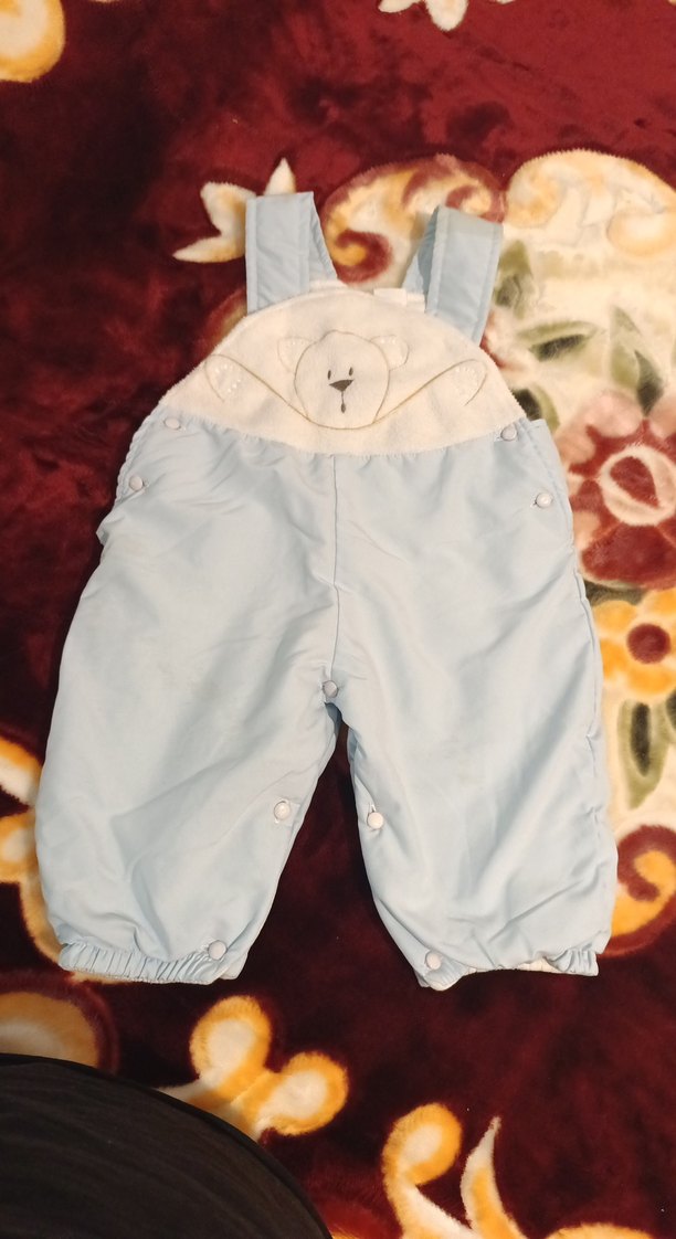 Düğmeli Bebek Erkek Mavi Polar Tulumu - Görsel 2