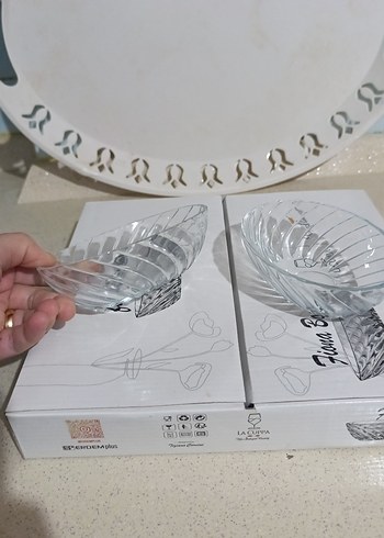 Beyaz Desenli 6 lı kayık kaşe - Görsel 3