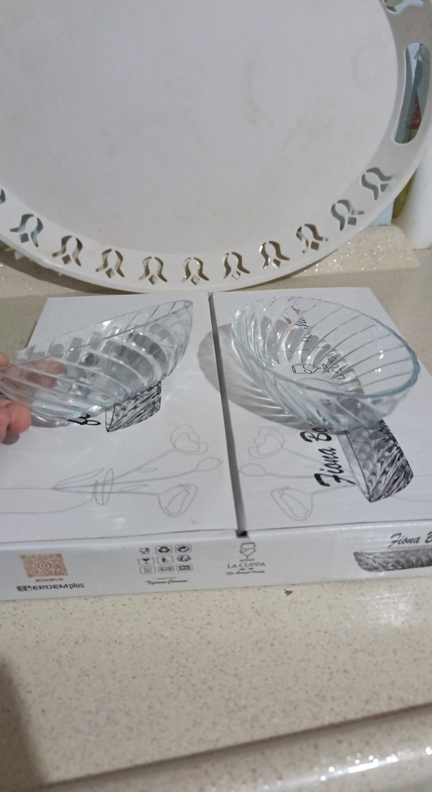 Beyaz Desenli 6 lı kayık kaşe - Görsel 2