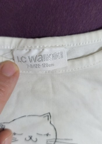 Kız Çocuk Baskılı Beyaz Tişört - Görsel 4