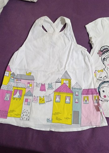 Kız Çocuk Baskılı Beyaz Tişört - Görsel 2