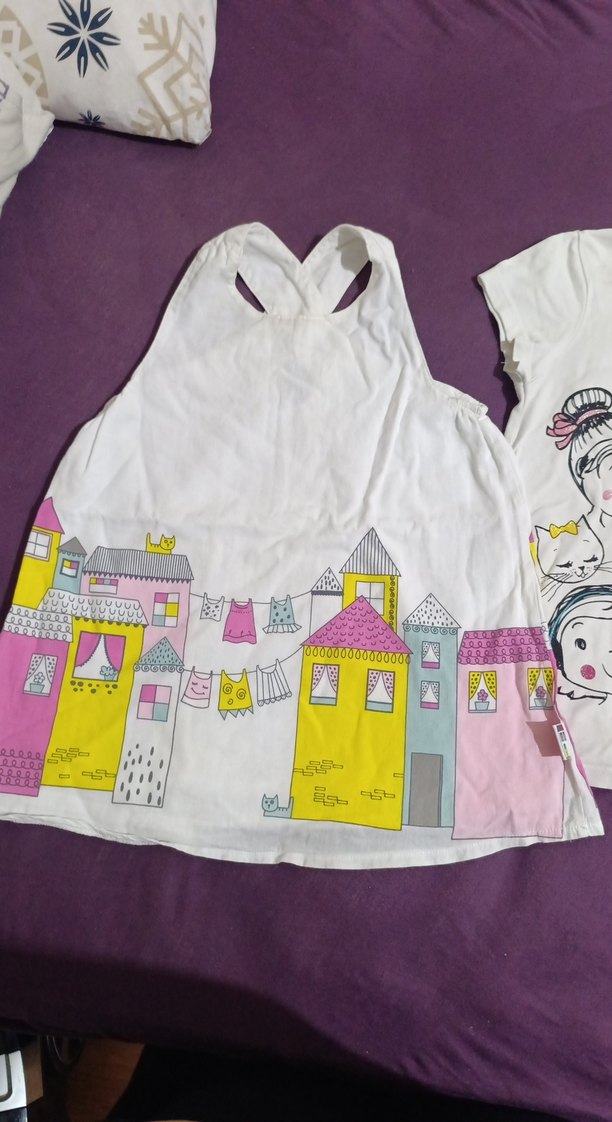 Kız Çocuk Baskılı Beyaz Tişört - Görsel 2