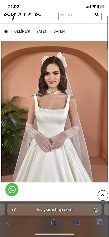 Aysira Saten gelinlik - Görsel 6