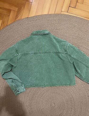 s Beden yeşil Renk Yeşil crop kot ceket