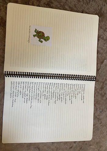 Sarı Pastel Renkli Spiralli El Yapımı İnglizce Sözlük - Görsel 4