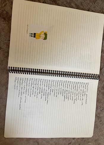 Sarı Pastel Renkli Spiralli El Yapımı İnglizce Sözlük - Görsel 3