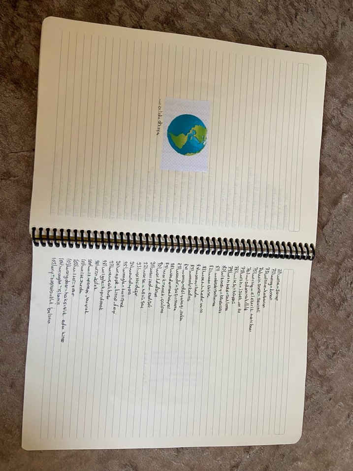 Sarı Pastel Renkli Spiralli El Yapımı İnglizce Sözlük - Görsel 5