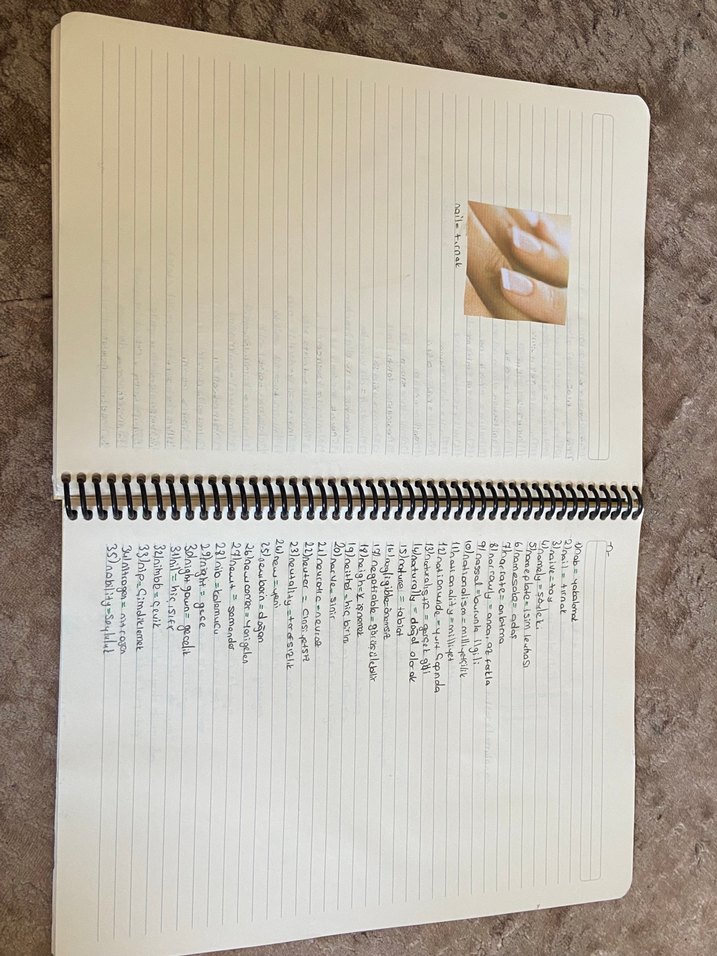 Sarı Pastel Renkli Spiralli El Yapımı İnglizce Sözlük - Görsel 2