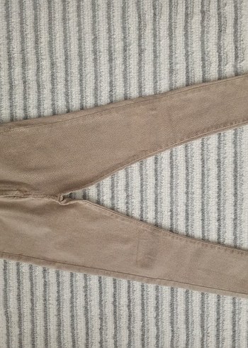38 Beden Bej Regular Fit Midi Kot Pantolon