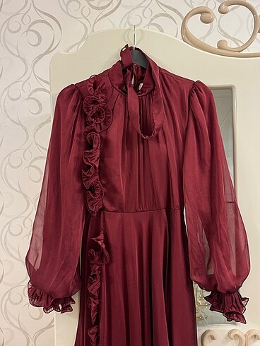 38 Beden bordo Renk Bordo abiye