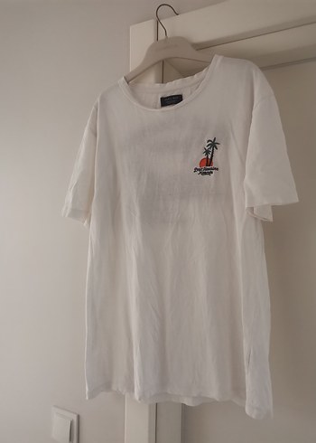 Beyaz Pamuklu Erkek Oversize Tişört