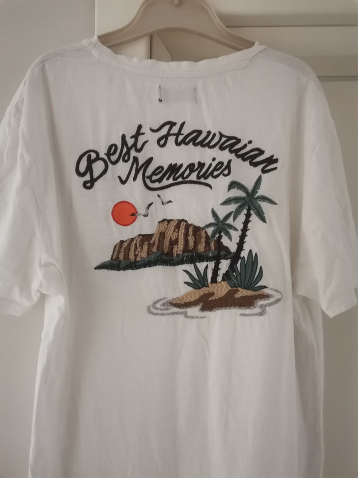 Beyaz Pamuklu Erkek Oversize Tişört - Görsel 3