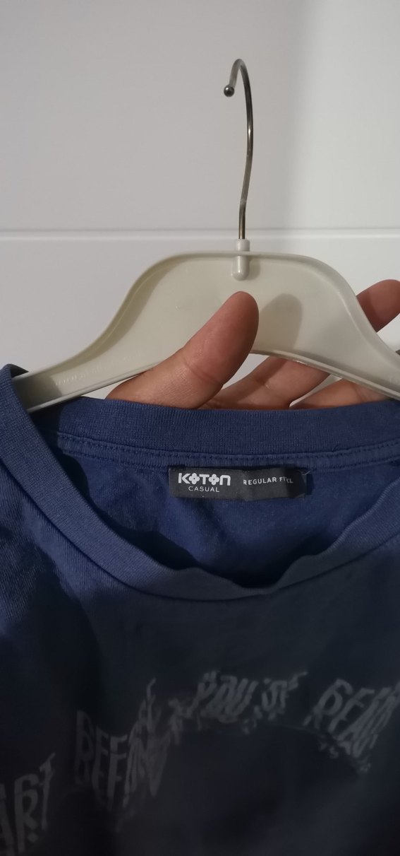 Lacivert Baskılı Oversize Erkek Tişört - Görsel 3