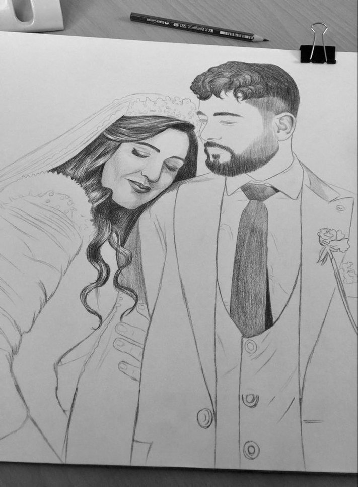 Kişiye Özel Siyah Beyaz Portre Çizimi - Görsel 2