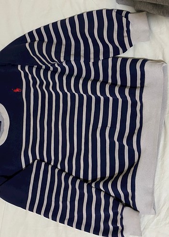 Çizgili us polo sweatshirt - Görsel 3