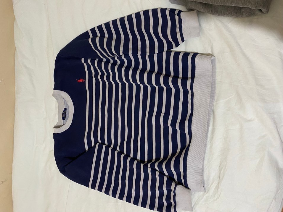 Çizgili us polo sweatshirt - Görsel 3