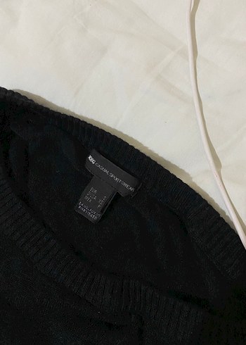 Siyah Kadın Pamuklu Örgü Basic Kazak - Görsel 2