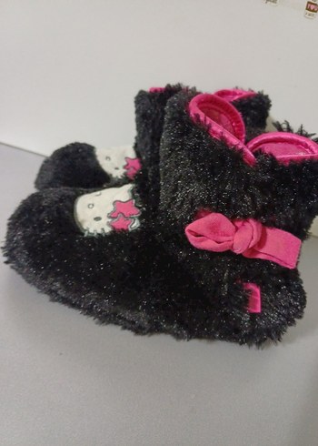 29 Beden pembe Renk Hello kitty Siyah-pembe Kız Çocuk Ev Terliği