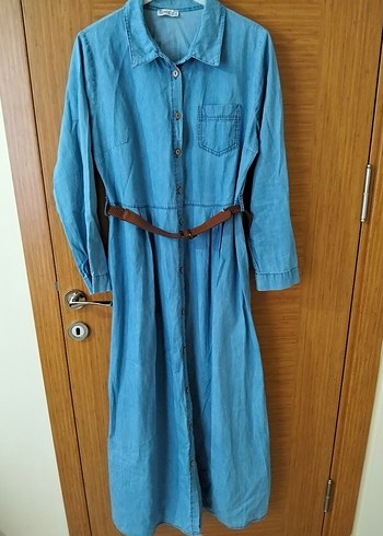 Kot Uzun Kollu Kemerli Elbise