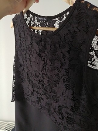 Diğer siyah dantel detaylı bluz
