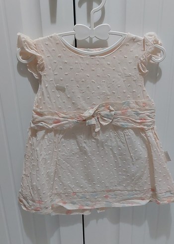 Kız Çocuk Beyaz Fırfırlı Pamuklu Elbise - Görsel 5