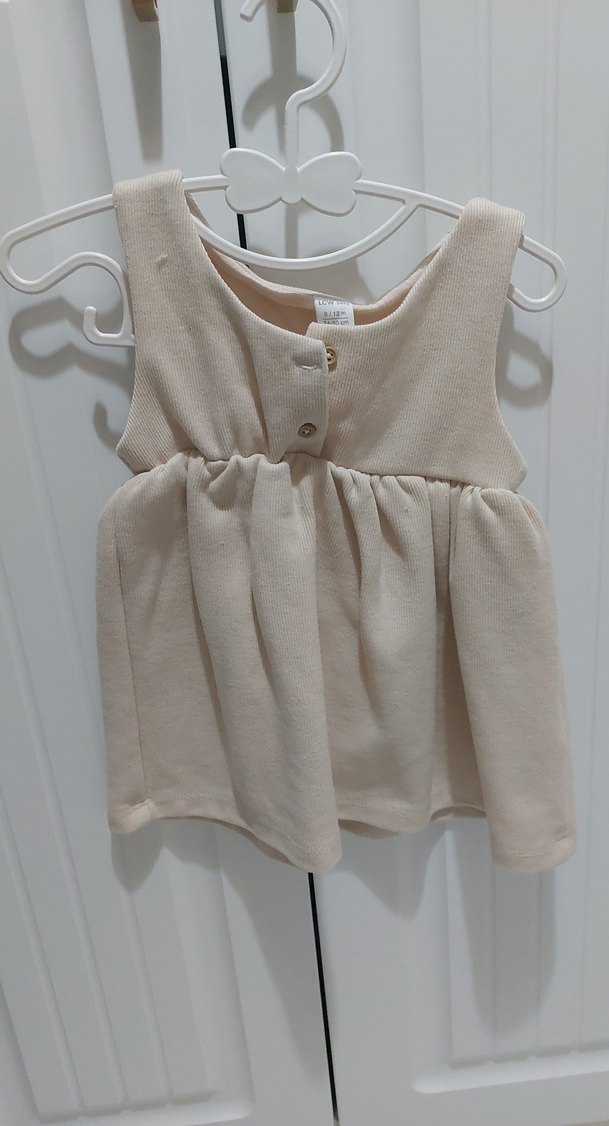 Kız Çocuk Beyaz Fırfırlı Pamuklu Elbise - Görsel 3