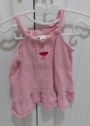 Düğmeli Bebek Kız Tulum, Bej Çizgili - Görsel 7