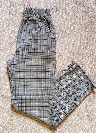 Kumaş lastikli boru kesim pantolon