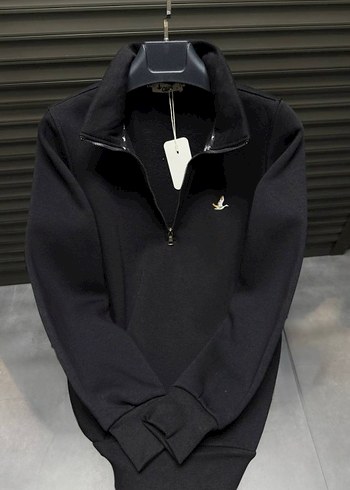 Siyah Fermuarlı Erkek Sweatshirt - Görsel 3