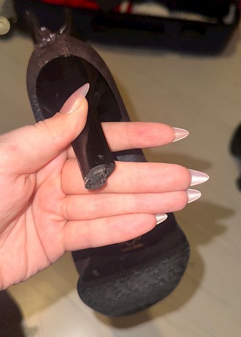 Kahverengi Süet İnce Topuklu Diz Boyu Çizme - Görsel 6