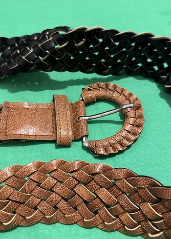 Kadın Örgülü Deri Kemer - Görsel 2