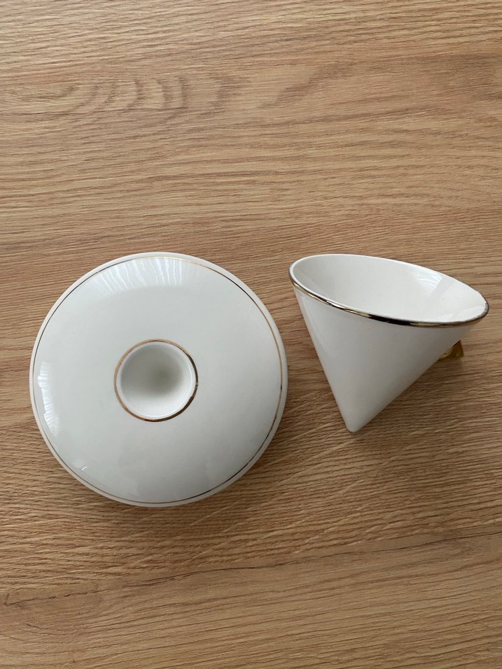 Beyaz Altın Detaylı Seramik Fincan - Görsel 2