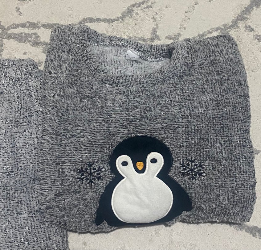 Gri peluş pijama takımı - Görsel 2