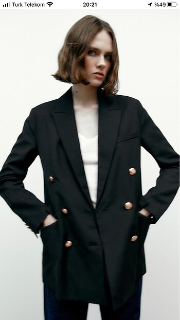 Zara Zara dört düğmeli siyah blazer ceket
