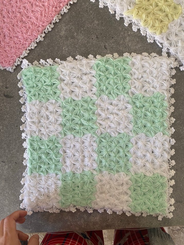 Renkli Örgü Banyo Süngeri Seti Örgü Lif - Görsel 2