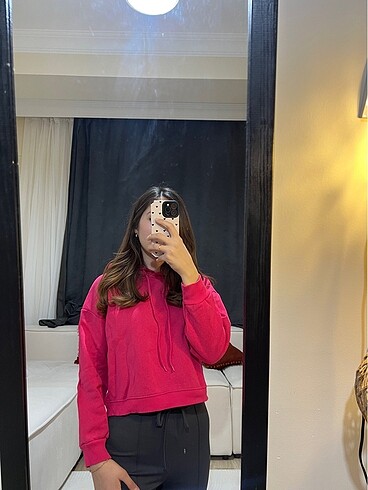 Crop pembe sweat