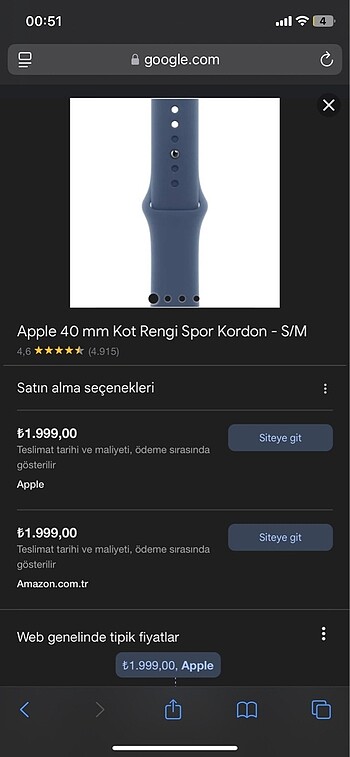 Orijinal Apple Watch kordon denim - Görsel 2