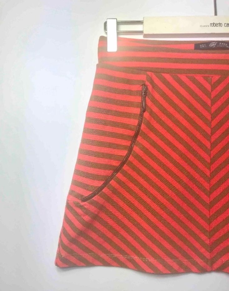 ZARA S BEDEN ÇİZGİLİ ETEK ORİJİNAL - Görsel 4
