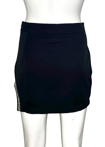 EYYO ATELIER 34 BEDEN TAŞ DETAYLI YIRTMAÇLI MİNİ ETEK YENİ - Görsel 10